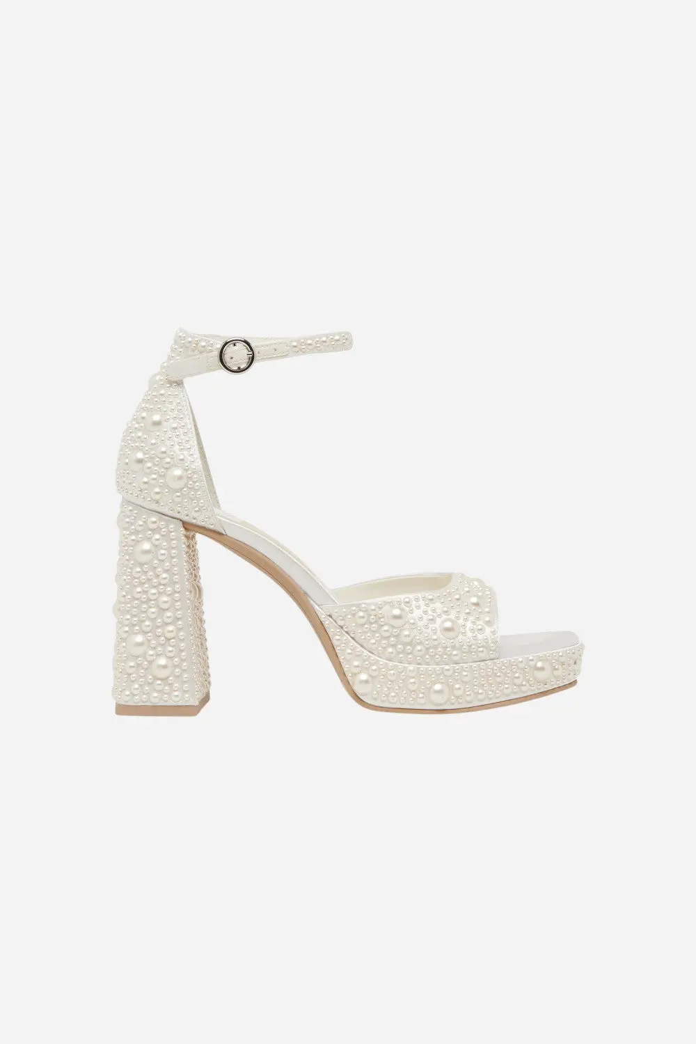 Dolce Vita Pandro Pearl Heels In True White Satin 1