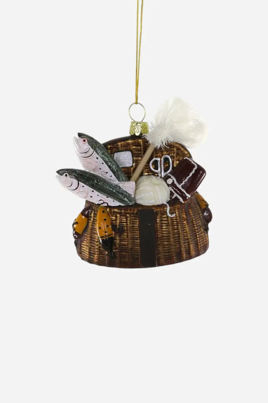 Vintage Fishing Creel Ornament 1