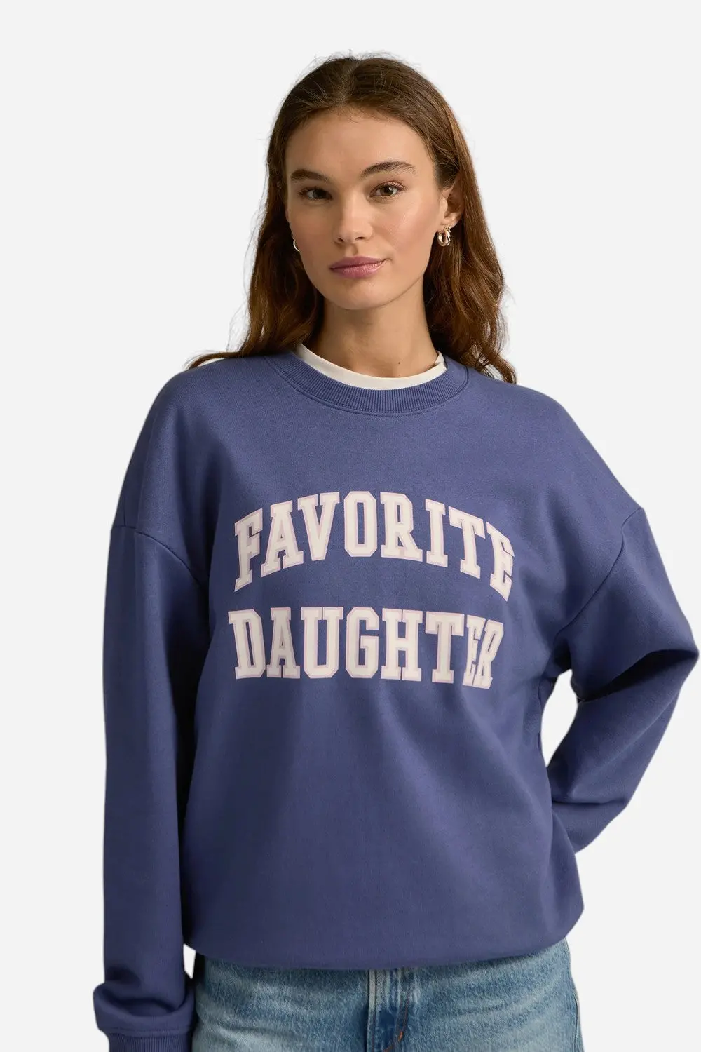 Favorite Daughter The Collegiate Sweatshirt In Venetian Blue 1