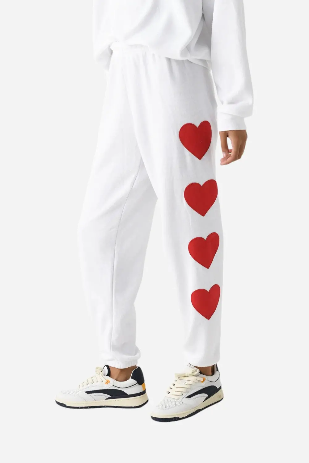 Aviator Nation Heart Stitch 4 Sweatpants In White 1