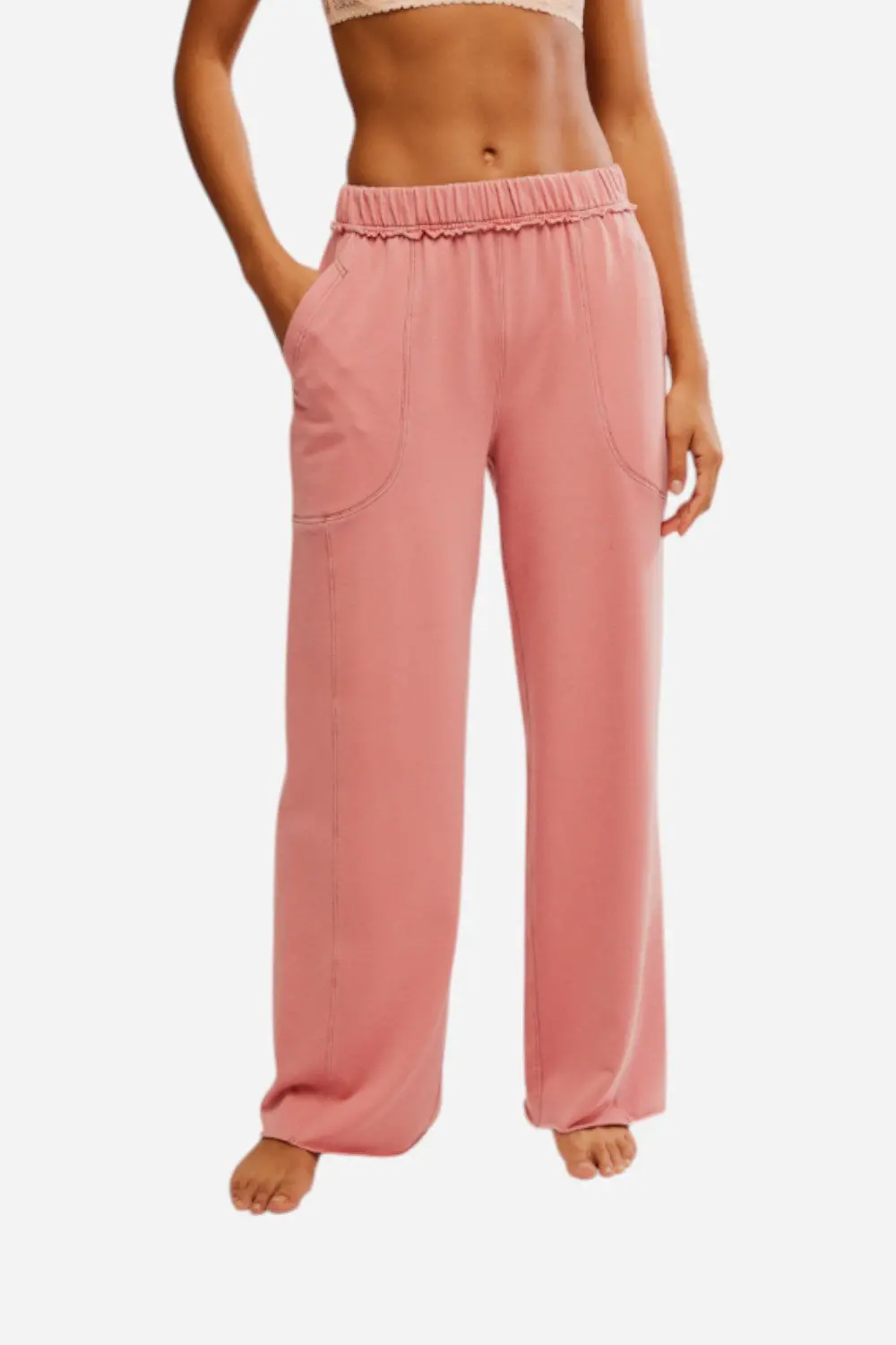 Free People Don't Wait Up Lounge Pant In Rose Dawn 1