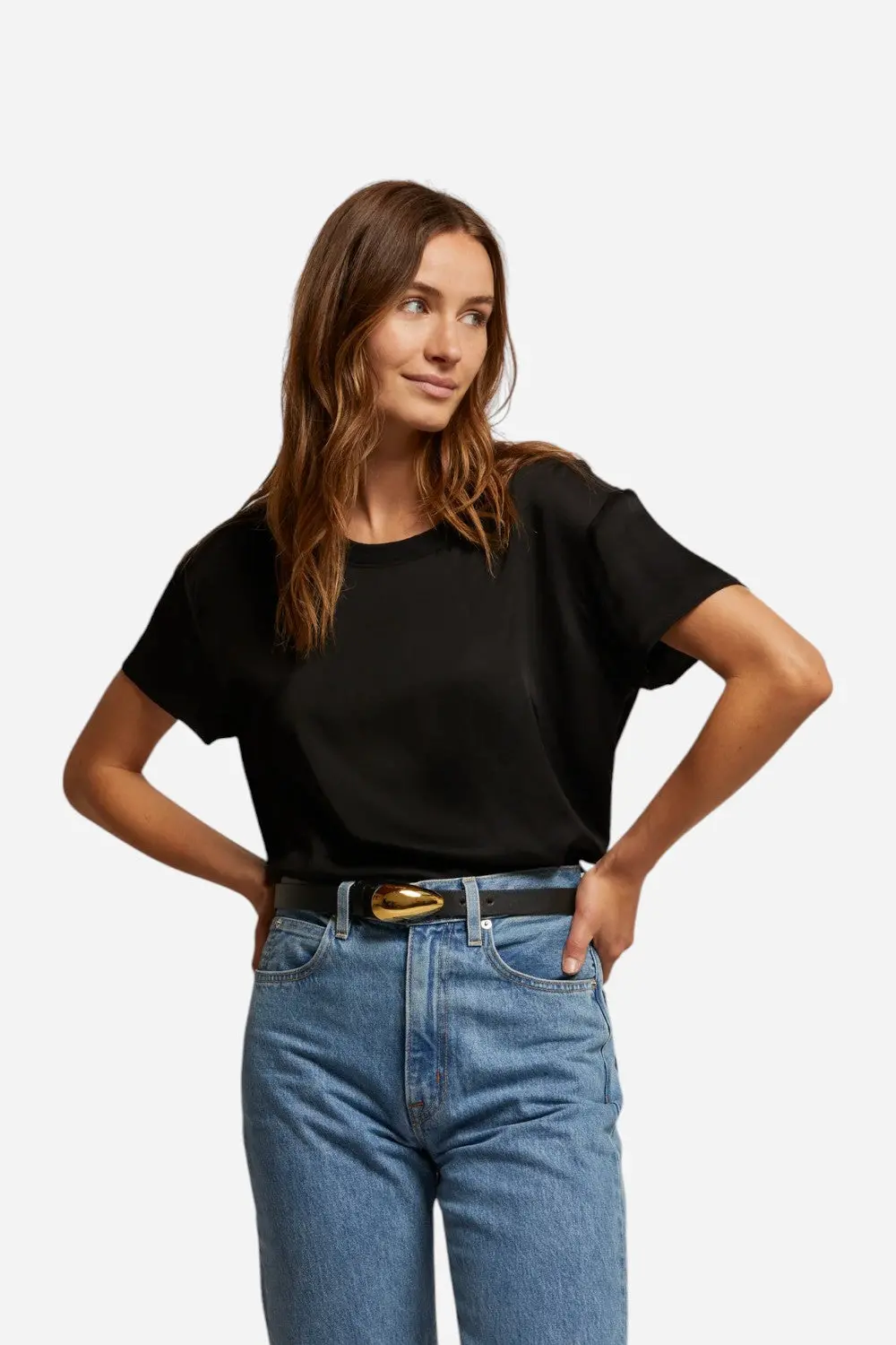 Perfect White Tee Delphine Crew Tee In Black 1