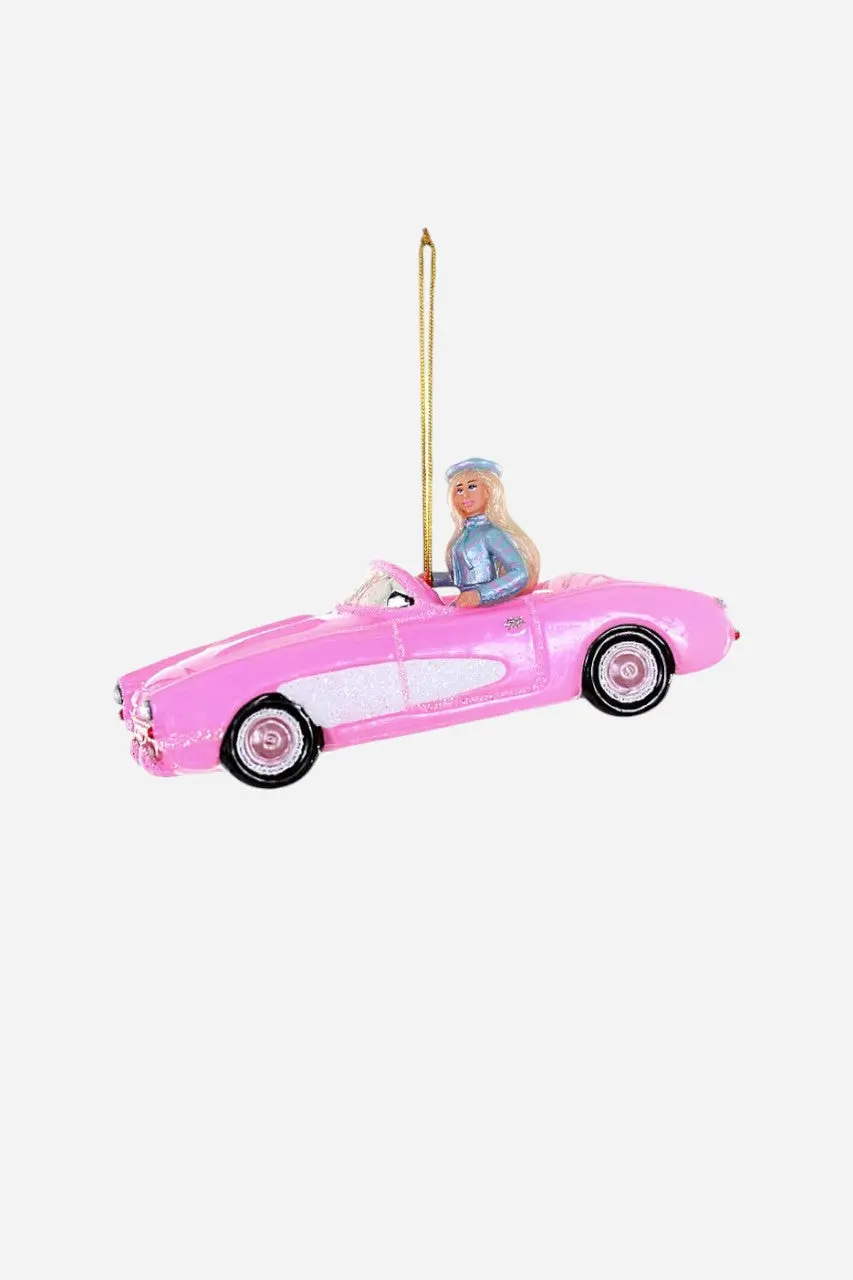 Pink Corvette Ornament 1
