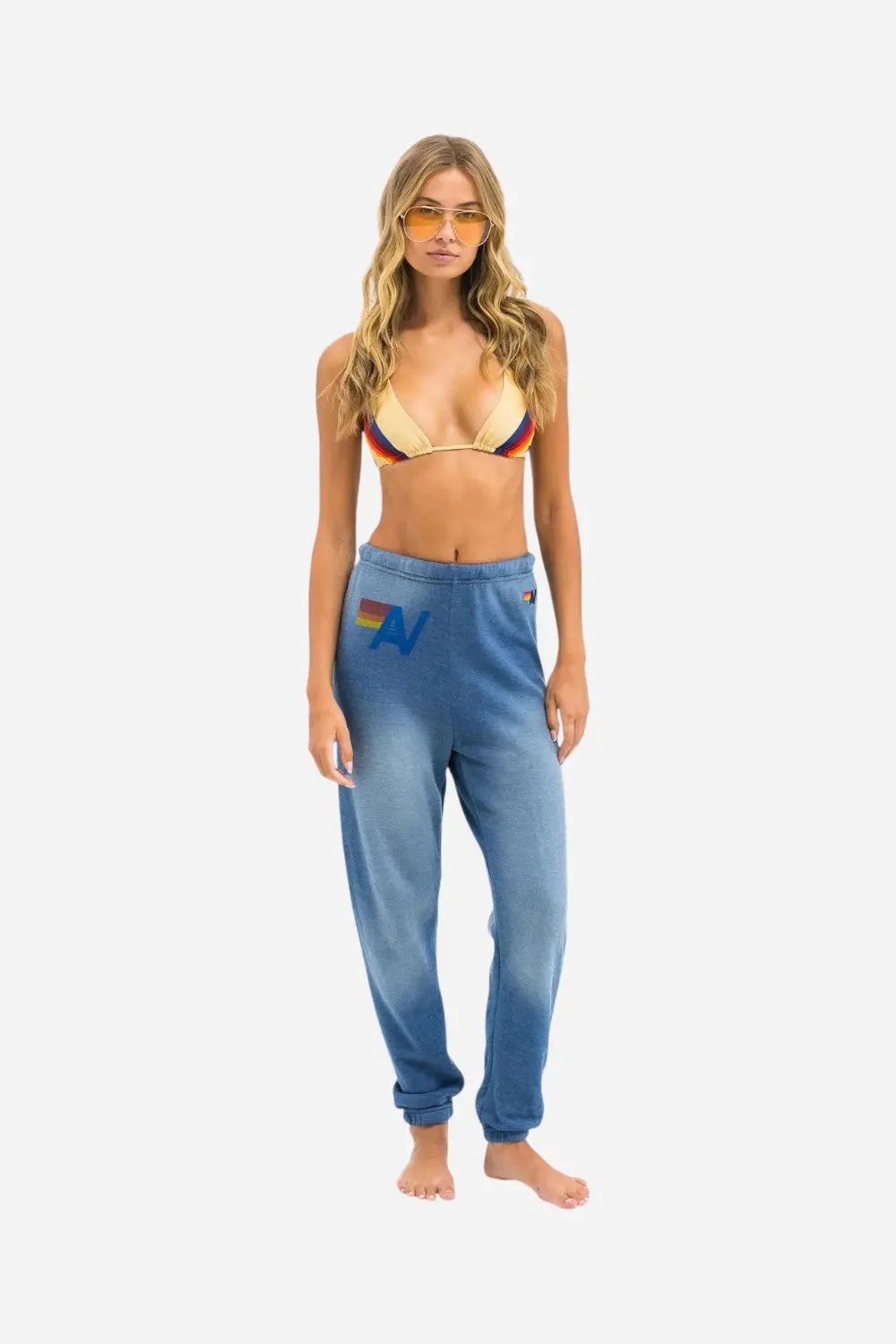 Aviator Nation Vintage Logo Sweatpants In Faded Water 1