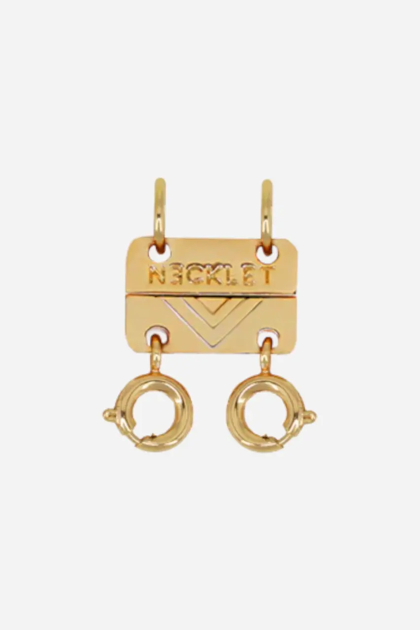 Necklet Stainless Steel Gold Double Layering Clasp 1