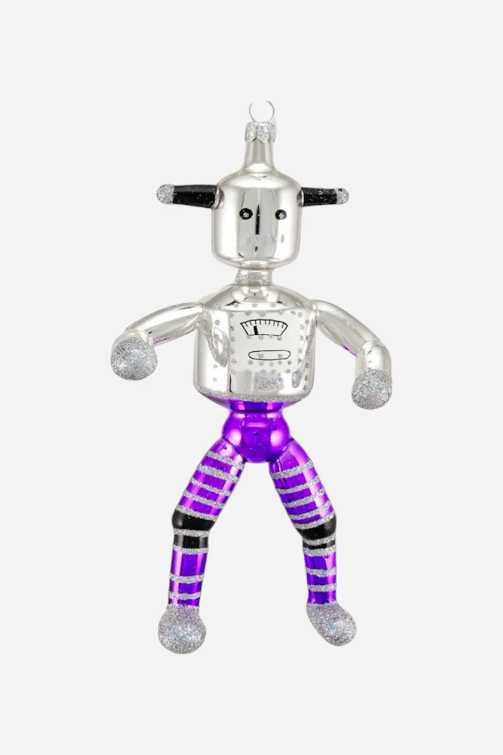 Dance Bot Ornament In Silver & Purple 1