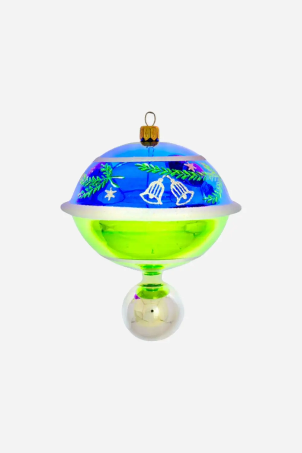 Old Country Top Ornament In Green & Blue 1