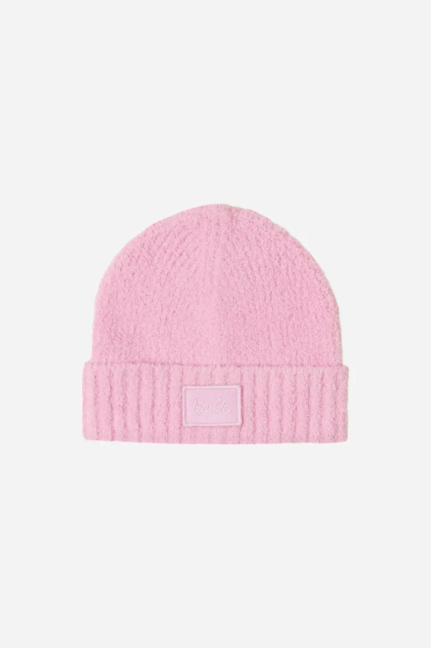 Barefoot Dreams Cozychic Youth Barbie Beanie Pink 1