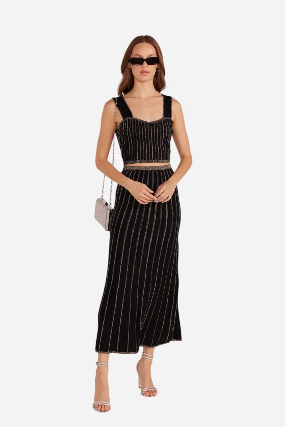 Minkpink Celia Lurex Stripe Crop Top 2