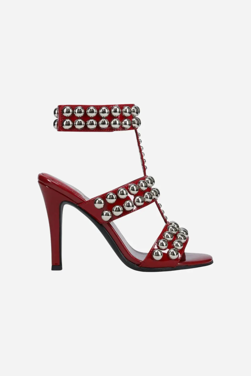 Jeffrey Campbell Engrailed In Red Patent Silver 1