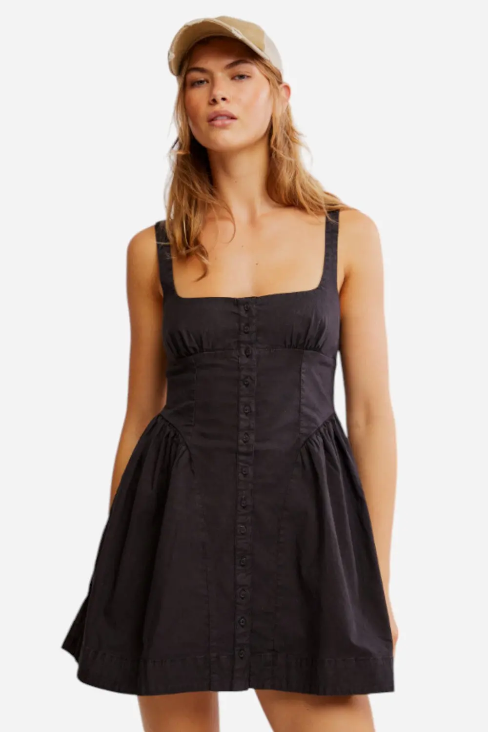 Free People Astrid Oxford Mini Dress In Black 1