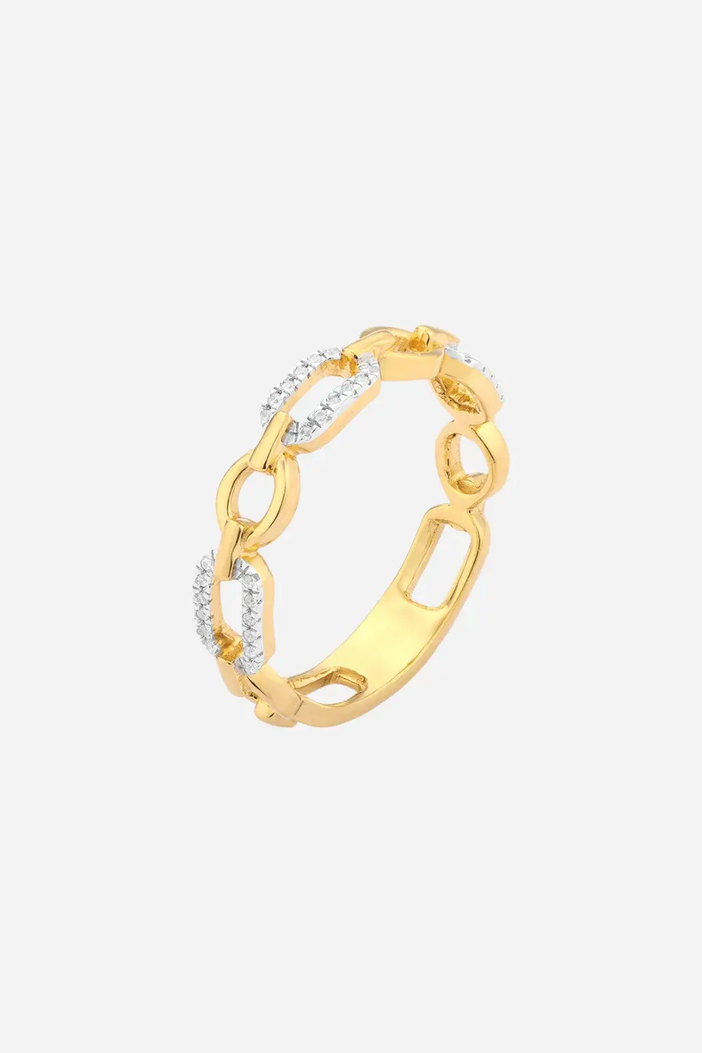 Ella Stein Linked Forever To You Stackable Ring In Yellow Gold - Size 5 1