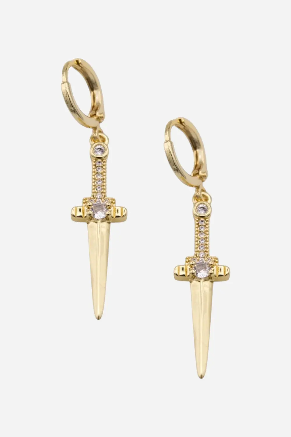 Farrah B Chivalry Sword Earrings In Gold 1