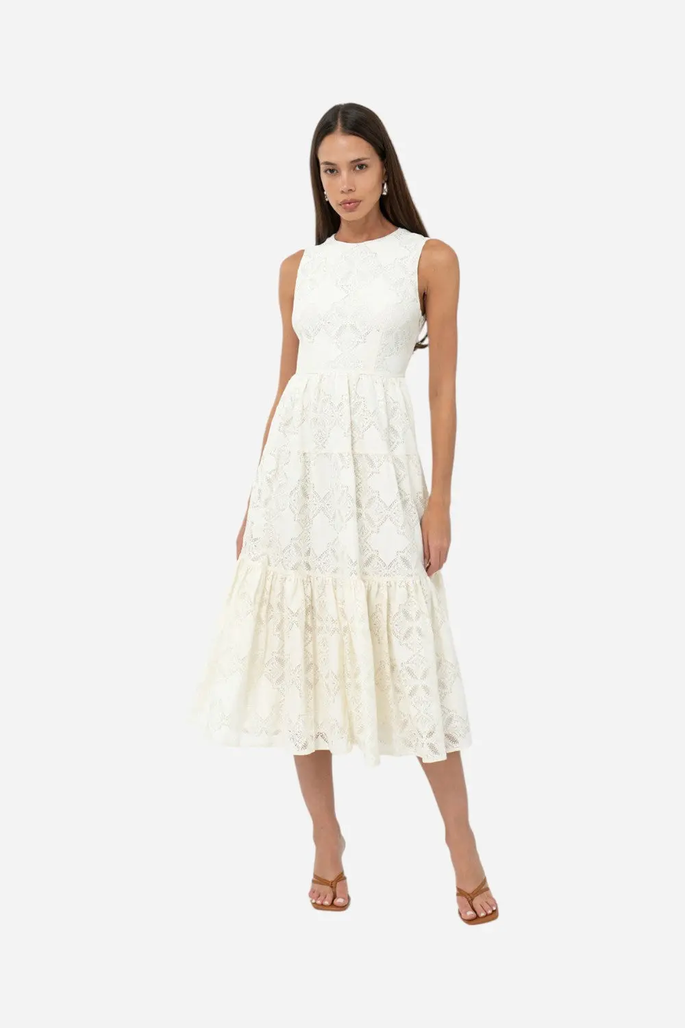 Adelyn Rae Marina Lace Tiered Midi Dress 1