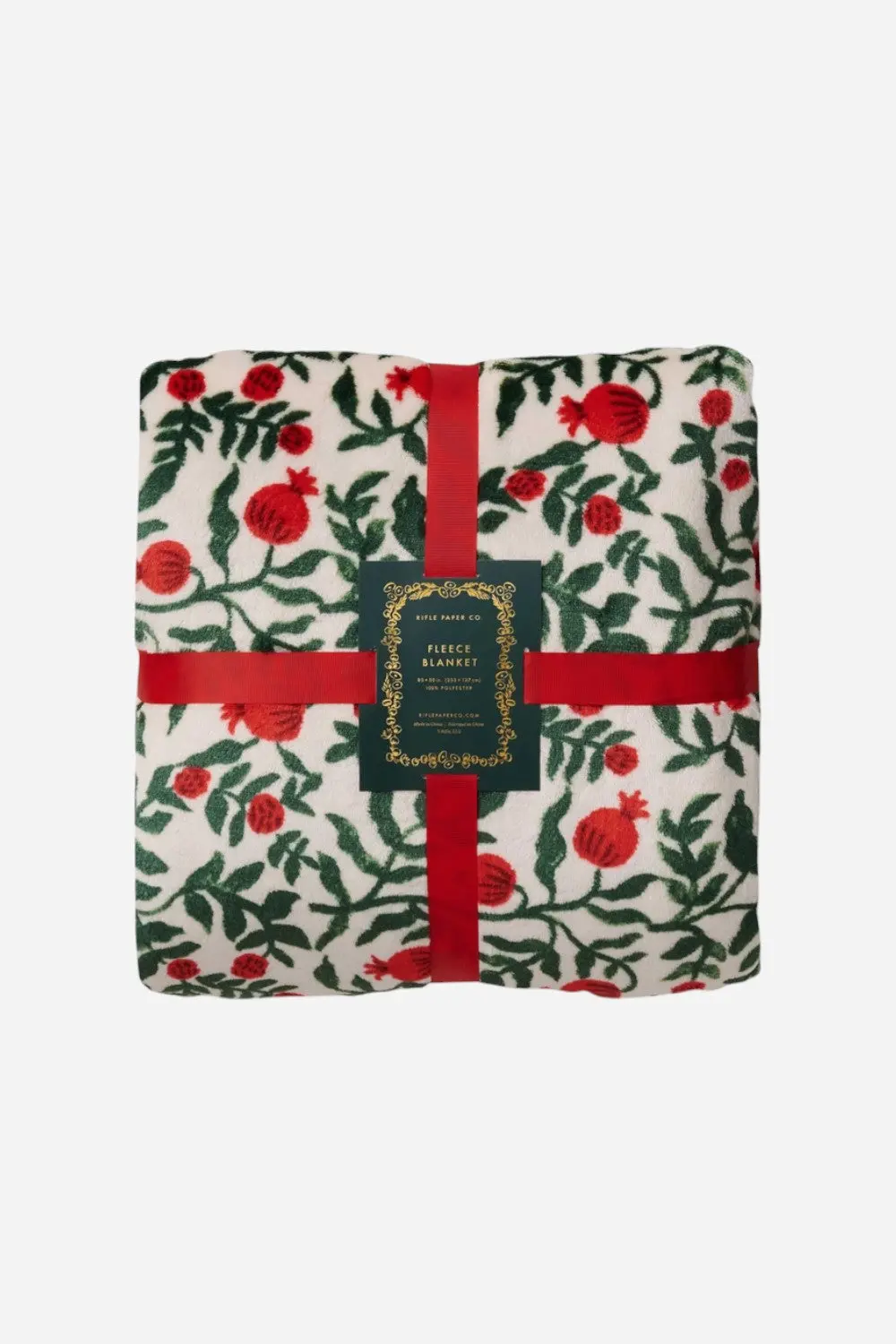 Rifle Paper Co. Christmastide Pomegranate Fleece Blanket 1