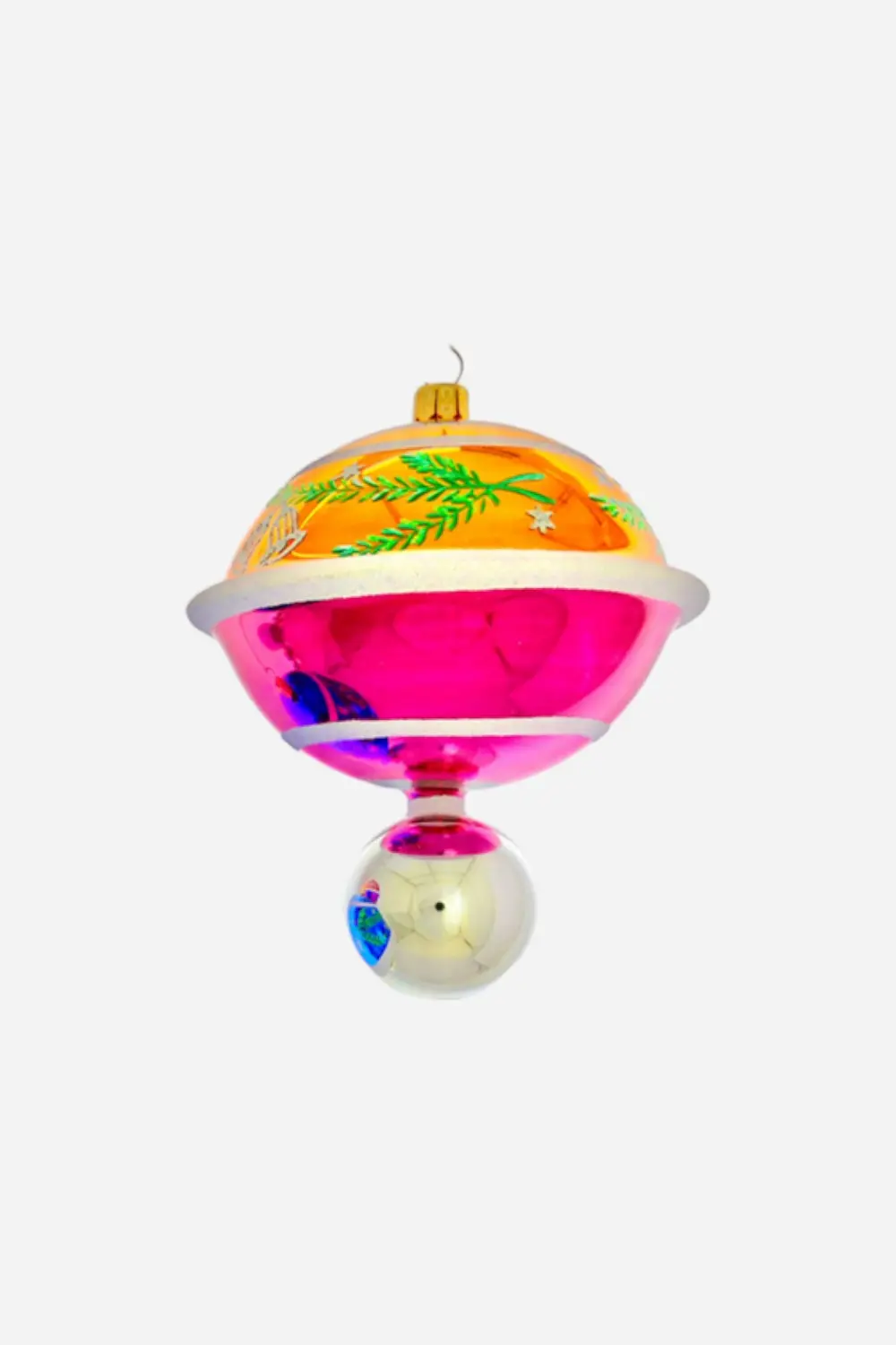 Old Country Top Ornament In Pink & Yellow 1