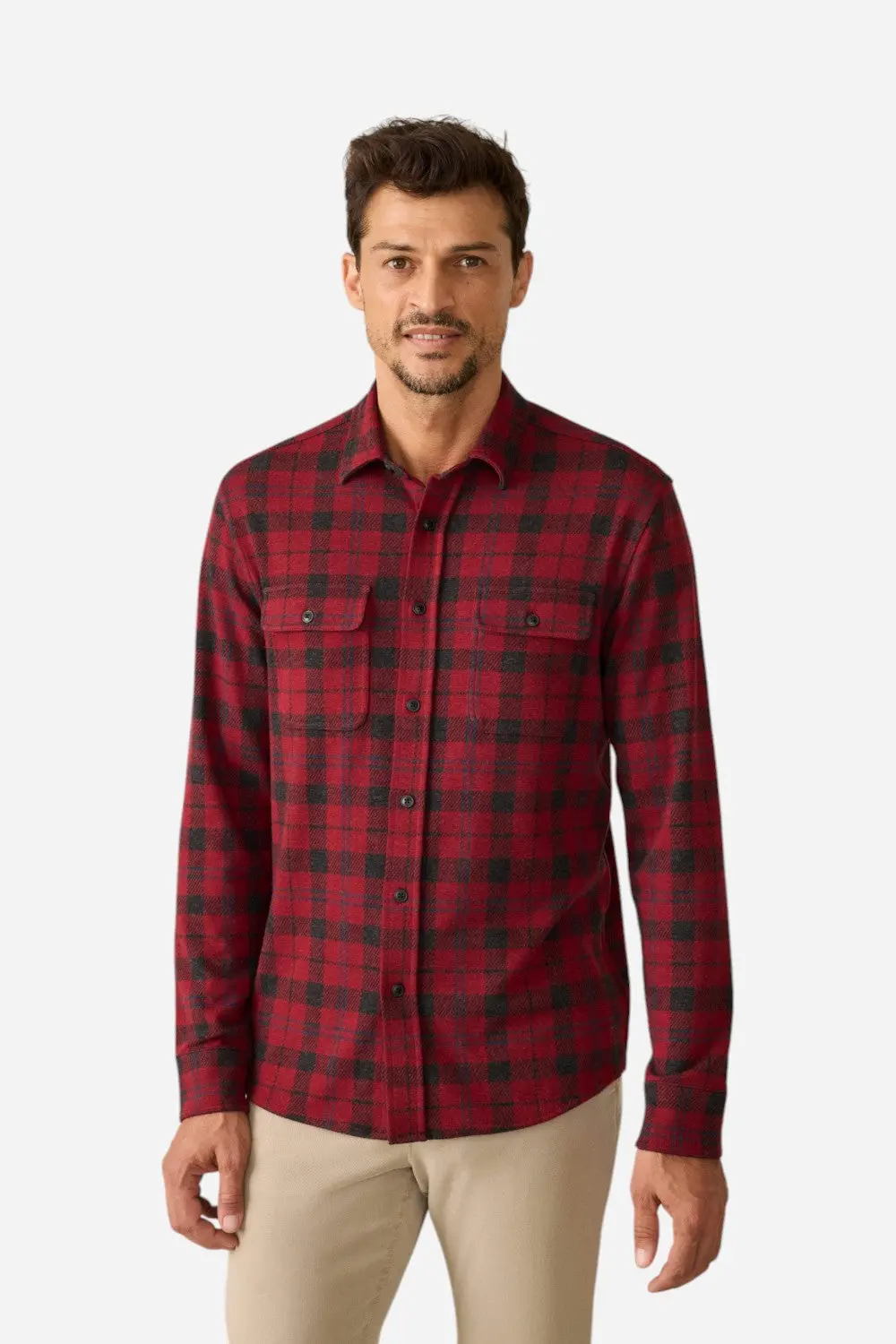 Faherty Legend Sweater Shirt In Cherry Creek Plaid 1