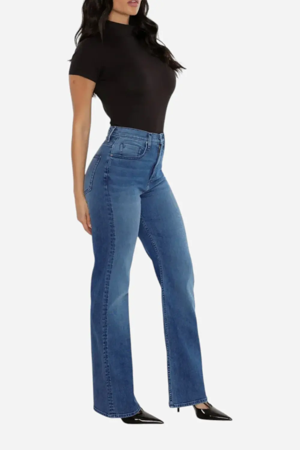 Rudes Denim The Ali Boot Cut In Coral Blue 4