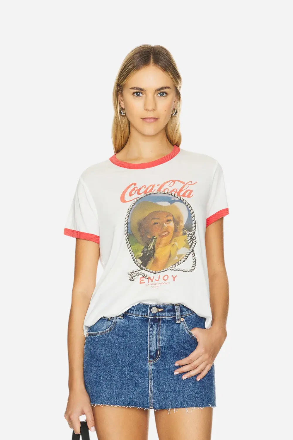 Laundry Room Coca Cola Cowgirl Perfect Ringer Tee 1