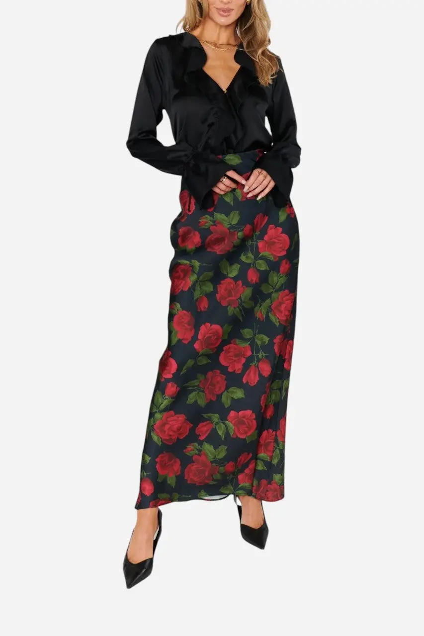 Show Me Your Mumu Maci Maxi Skirt Send Me Roses 1