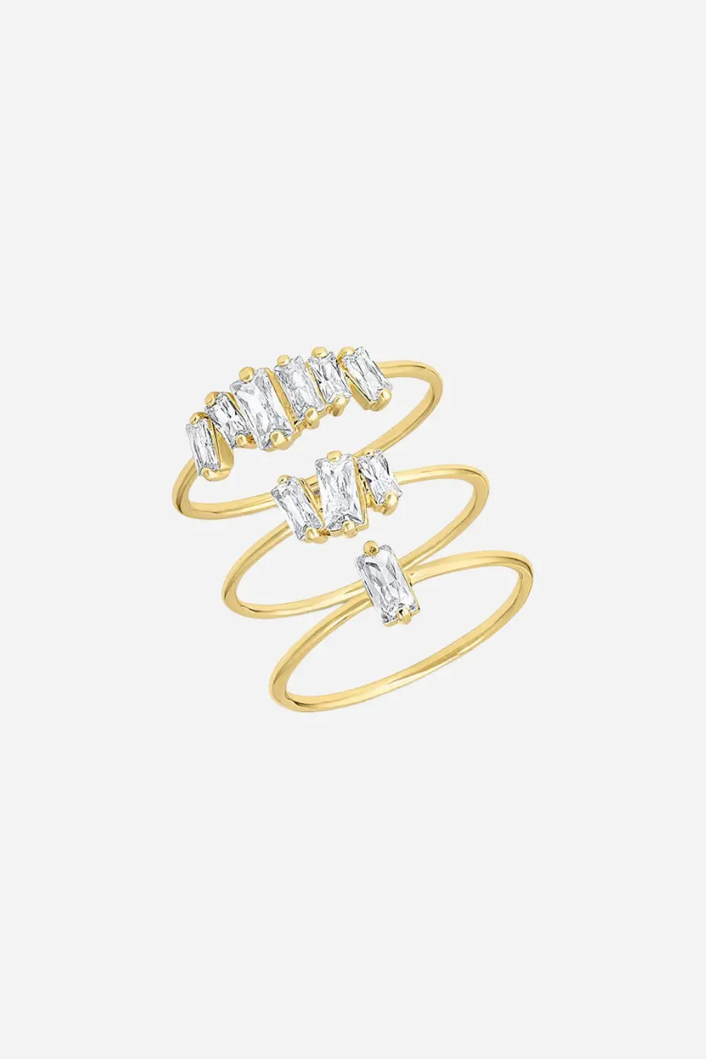 Gorjana Amara Ring Set Gold Size 7 1