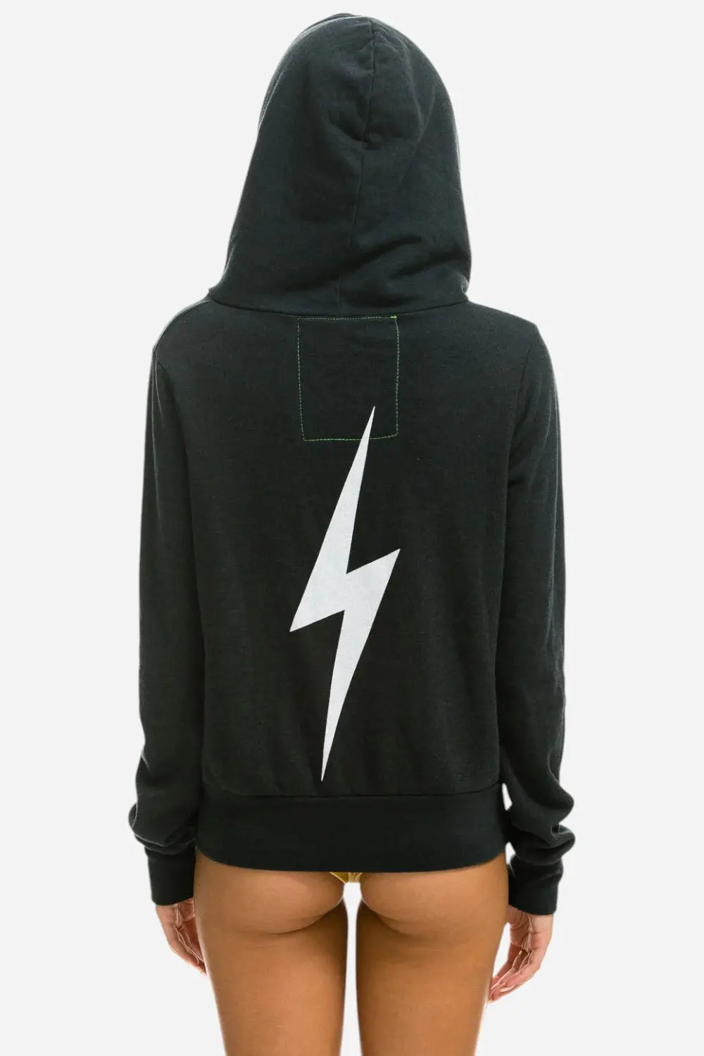 Aviator Nation Bolt Zip Hoodie In Charcoal 1