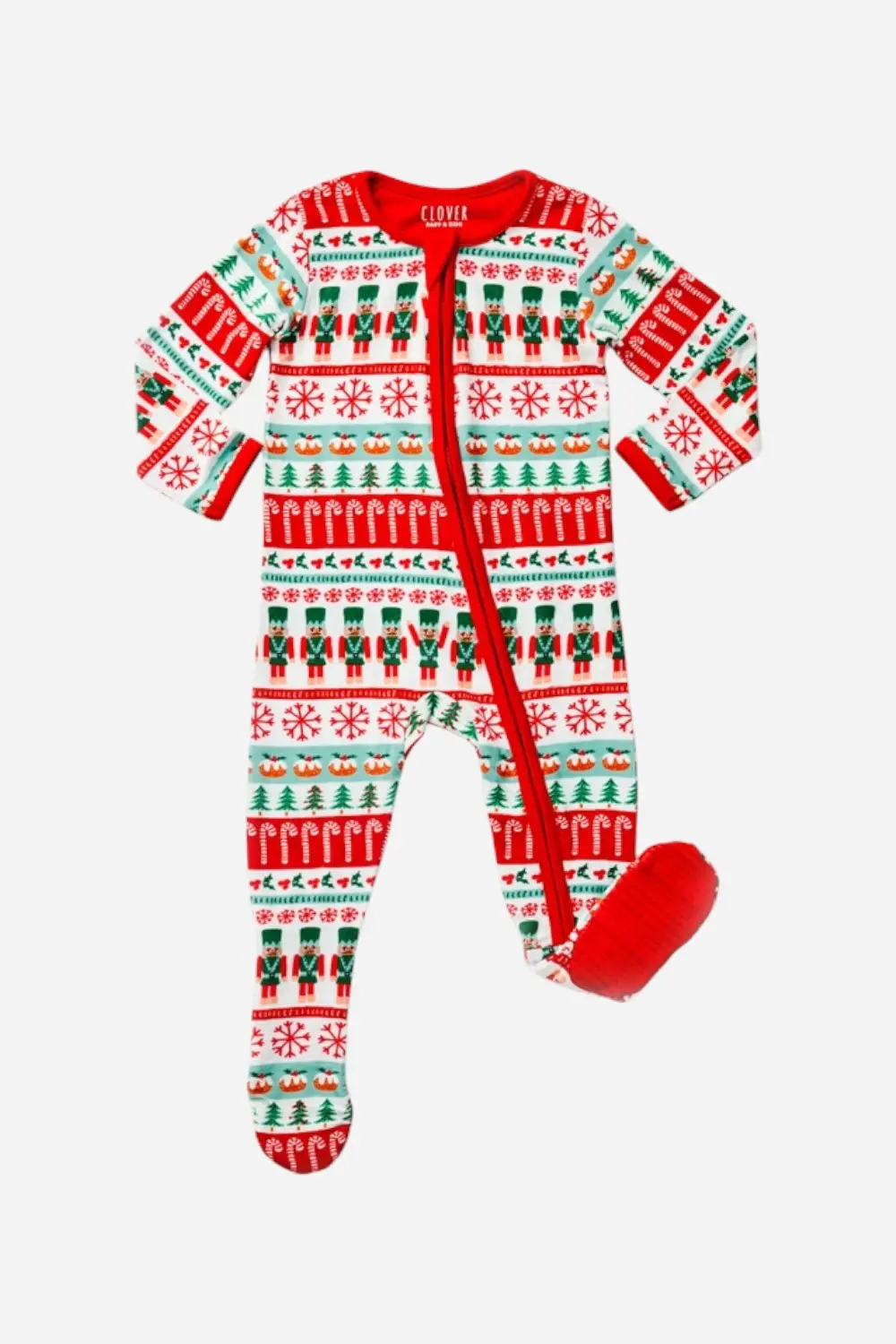 Clover Baby & Kids Fair Isle Soft & Stretchy Zipper Footie 1