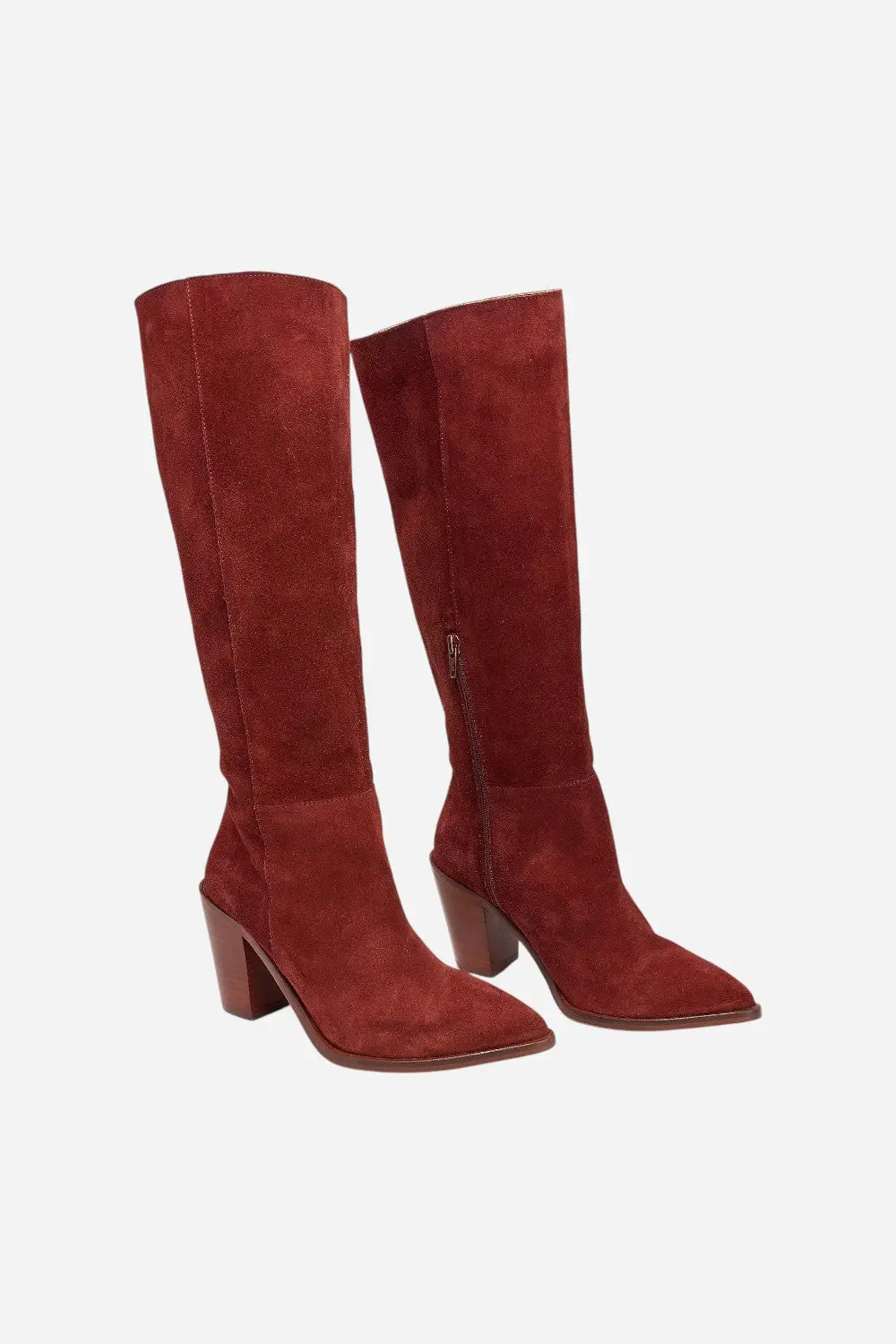 Intentionally Blank Debbie Boot In Mahogany Suede 1