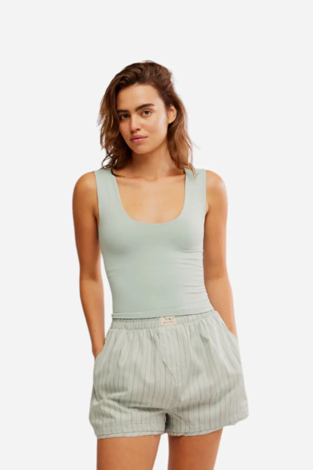 Free People Clean Lines Muscle Cami In Icy Lake 1
