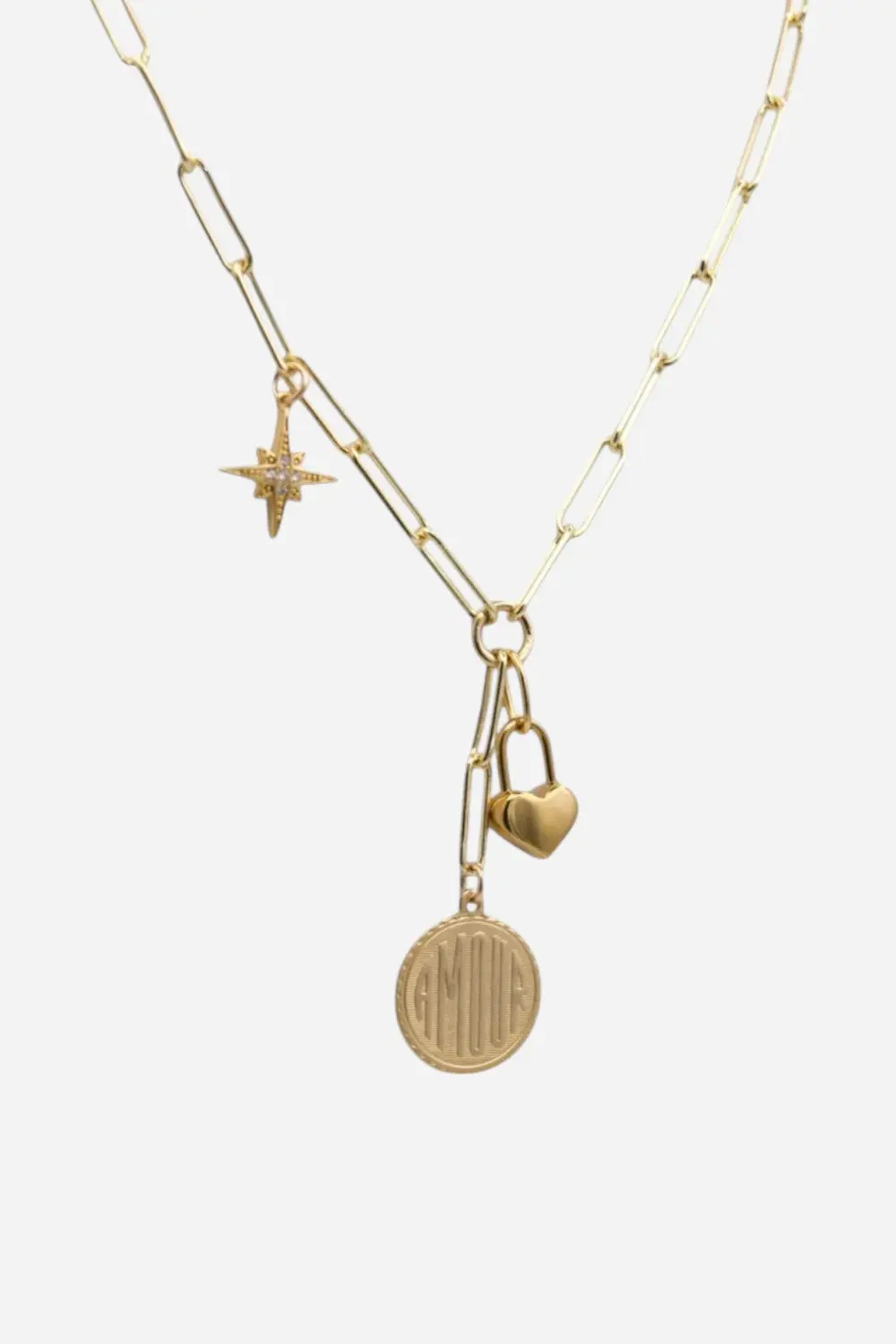 Farrah B Lovestruck Charm Necklace In Gold 1