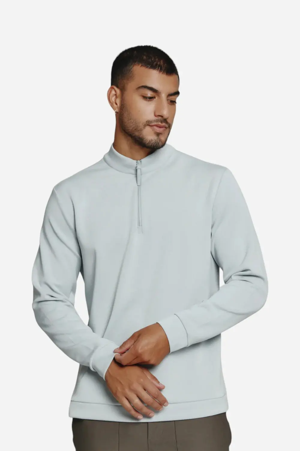 7 Diamonds Rev Quarter-Zip In Platinum 1