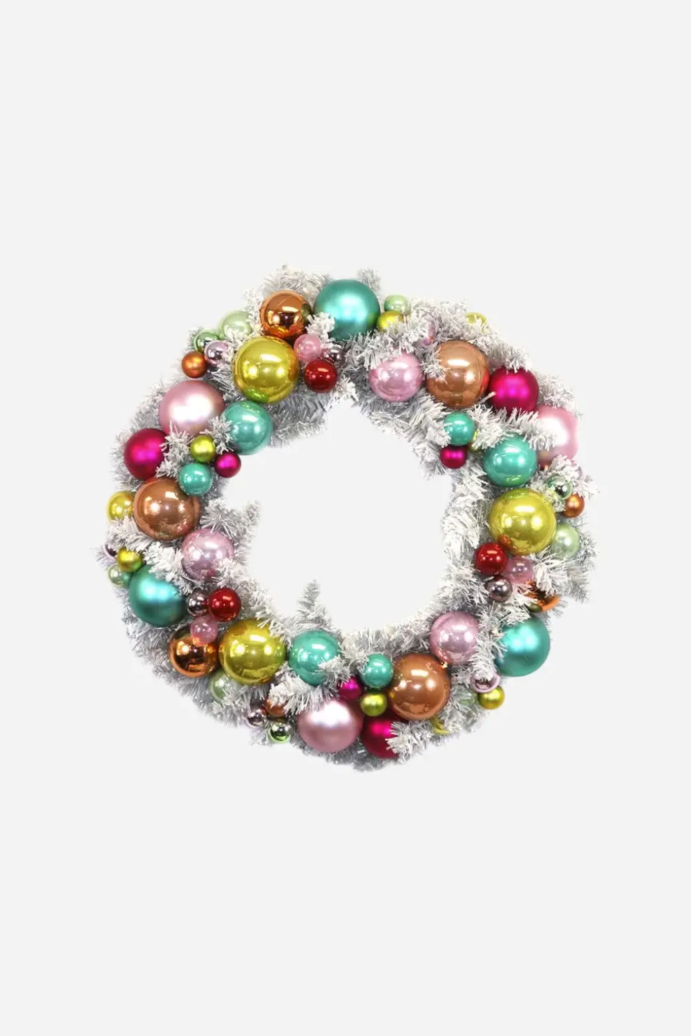 Flocked Wreath In Silver 1