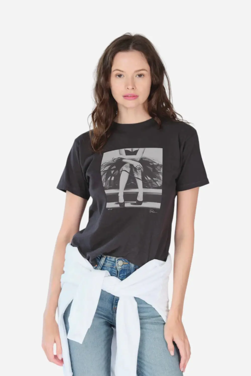 Cpress Studio Wait List Mushie Tee In Worn Black 1