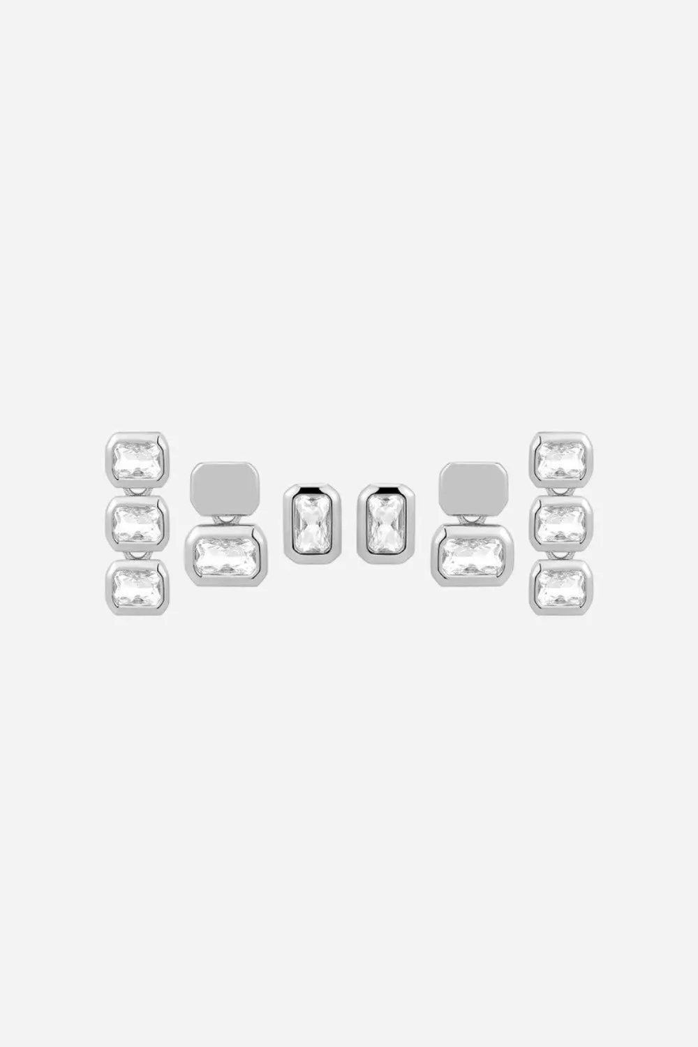 Luv Aj Bianca Bezel Studs Set In Silver 1