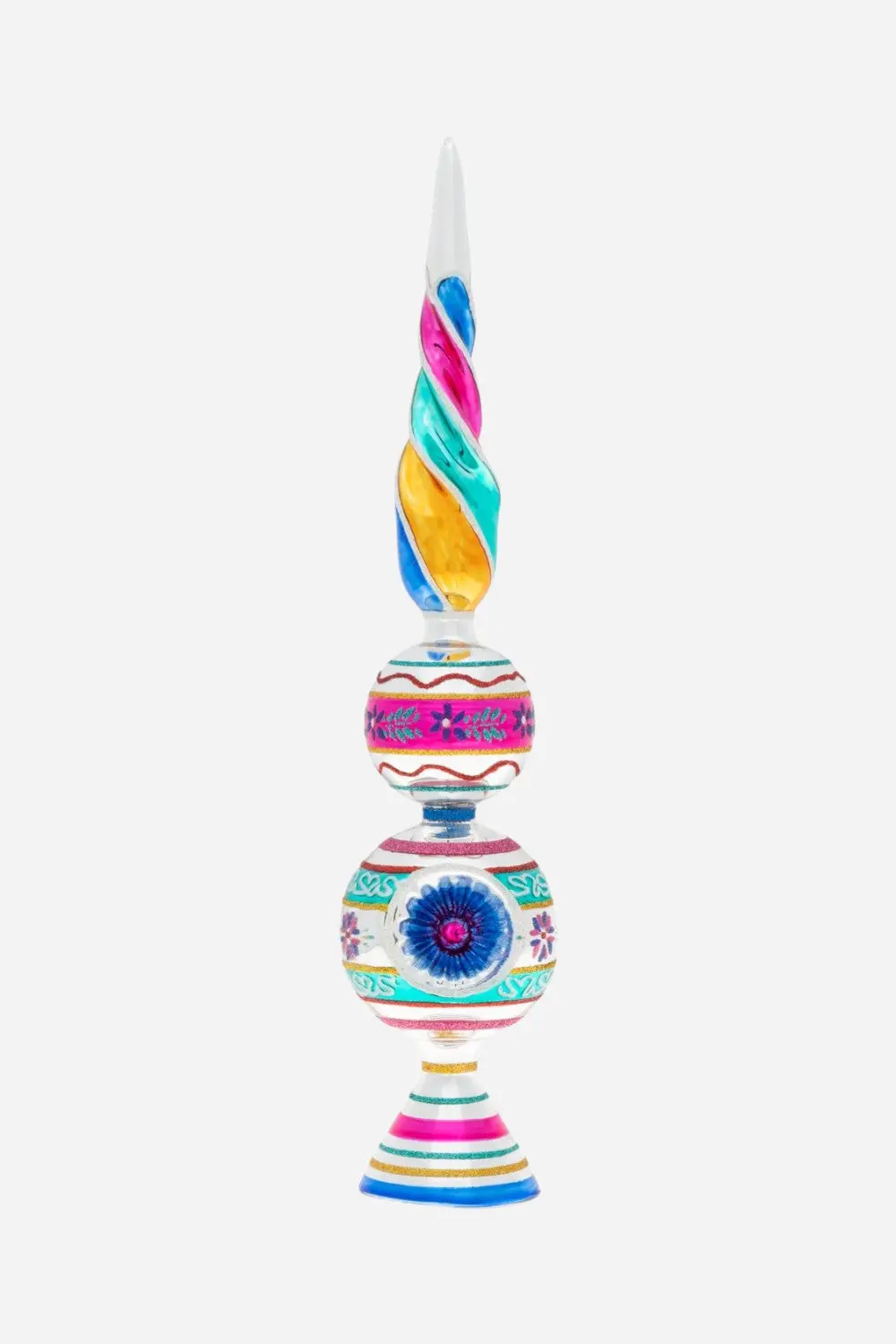 Christopher Radko Christmas Confetti 13" Finial Stand With Reflectors 1