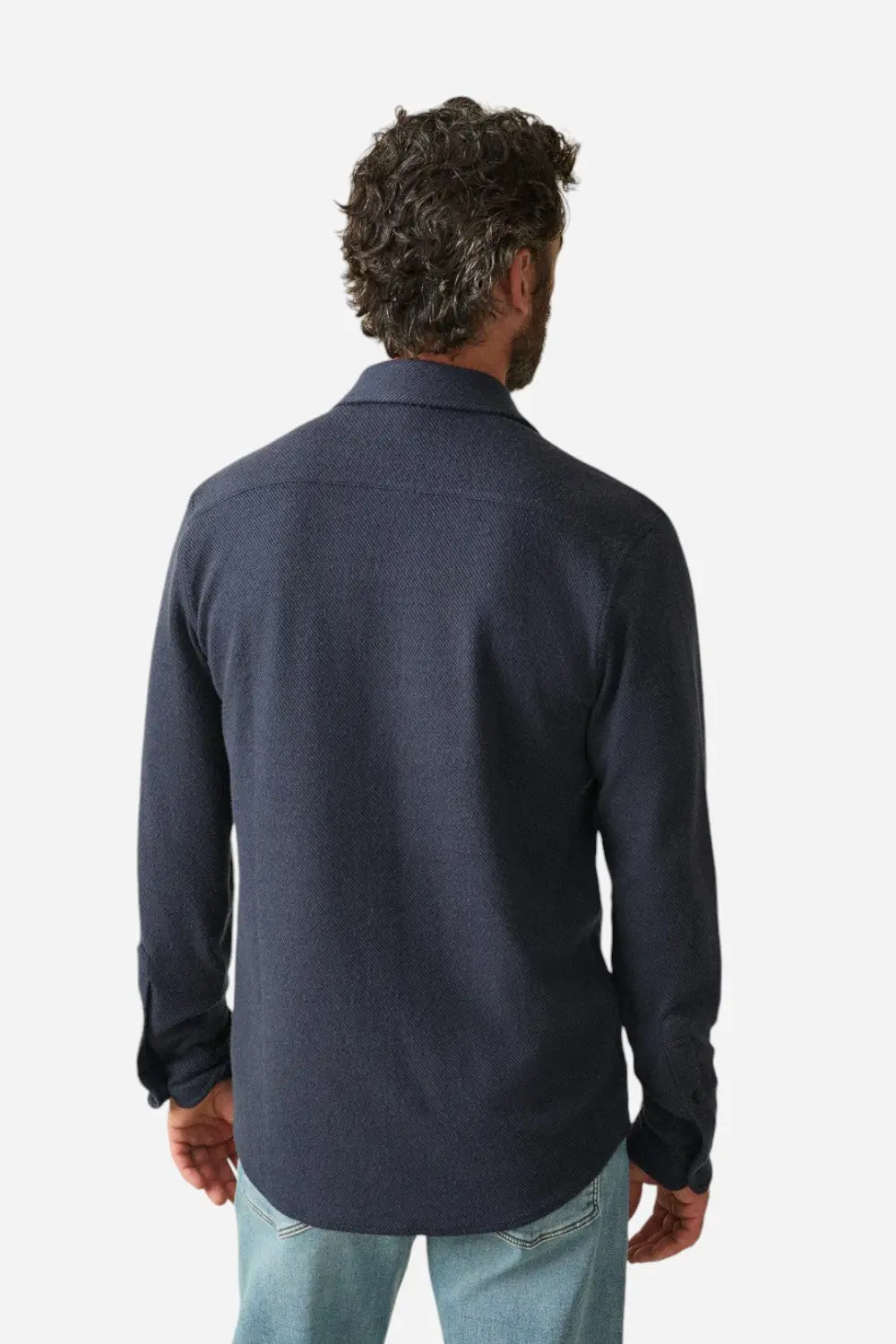 Faherty Legend Sweater Shirt Brighton Navy Twill 3