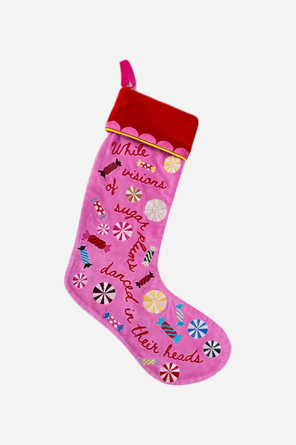 Furbish Sugar Plums Embroidered Stocking 1