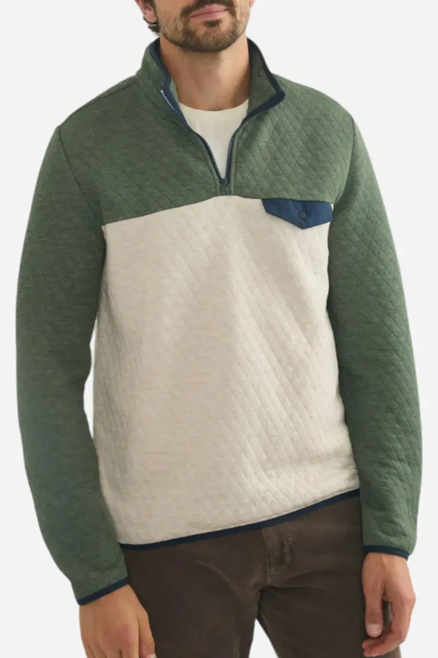 Marine Layer Corbet Colorblock Pullover Olive 1