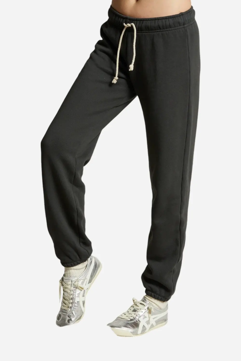 Perfect White Tee Michelle Fleece Jogger In Vintage Black 1