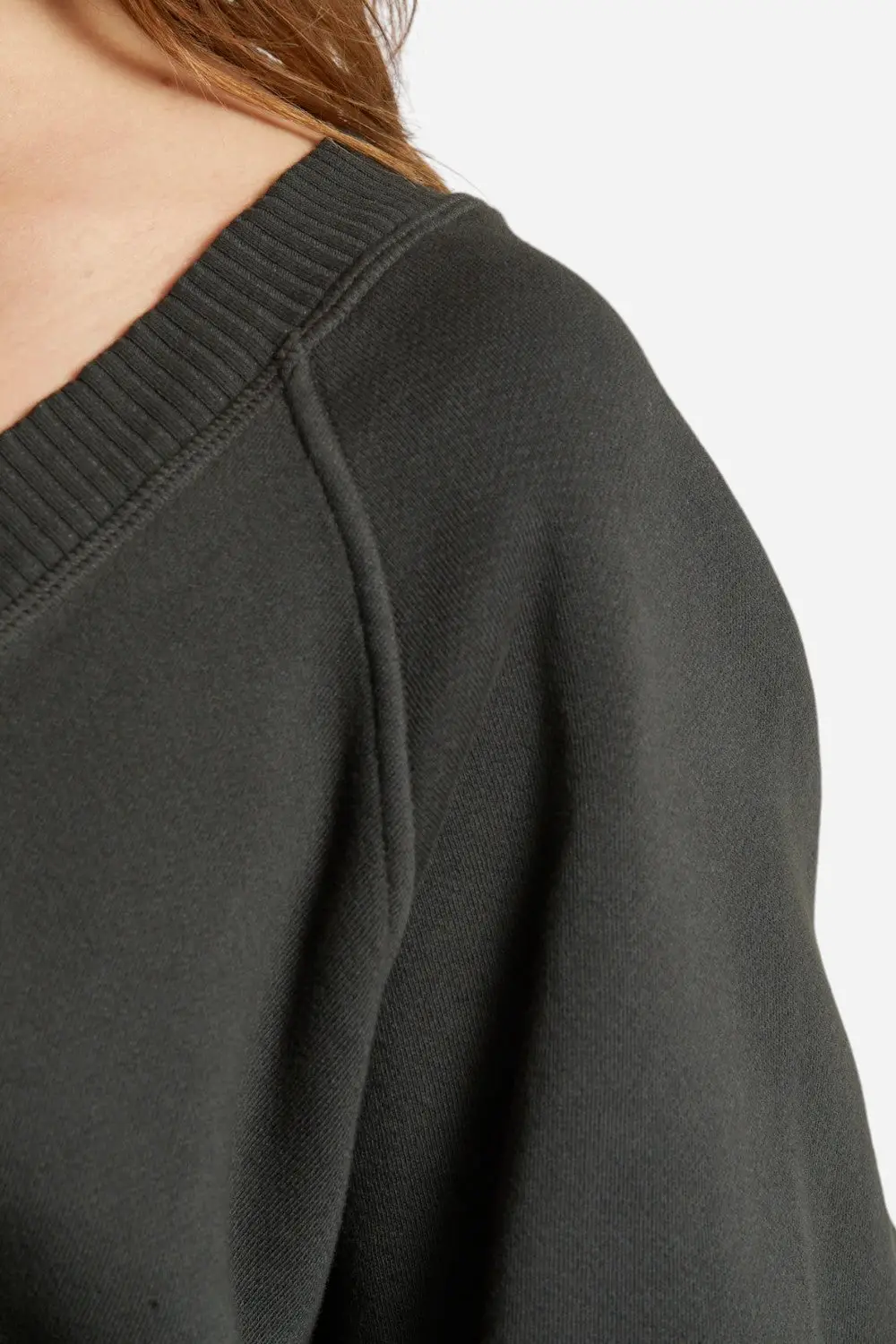 Perfect White Tee Dakota V-Neck Sweatshirt In Vintage Black 2