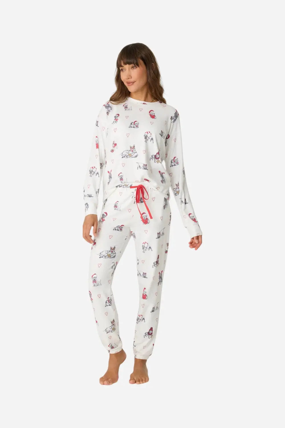 Pj Salvage Candy Cane Lane Pj Set In Ivory 3