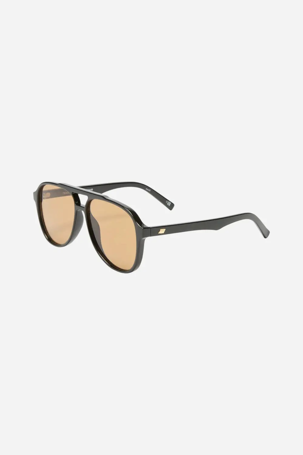 Le Specs Tragic Magic Aviator In Black With Tan Tint 2