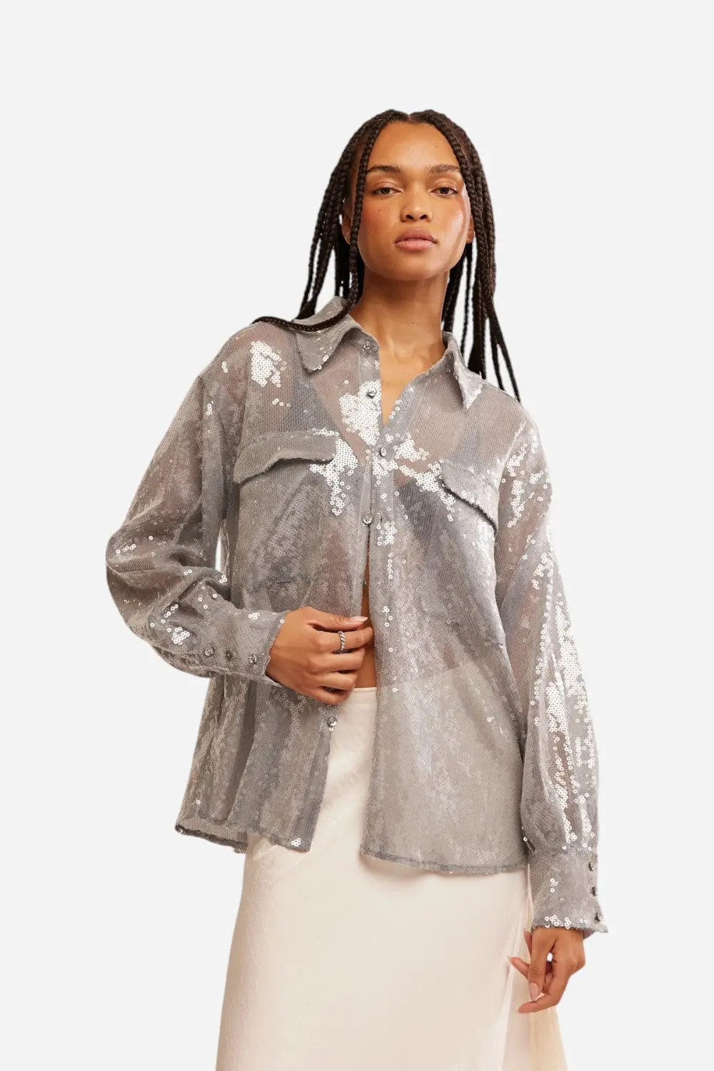 Free People Disco Margarita Button Down In Rocket 1