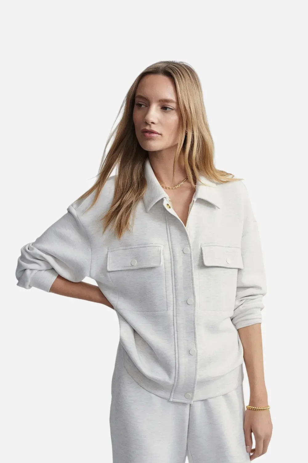 Varley Elizabeth Jacket Ivory Marl 1