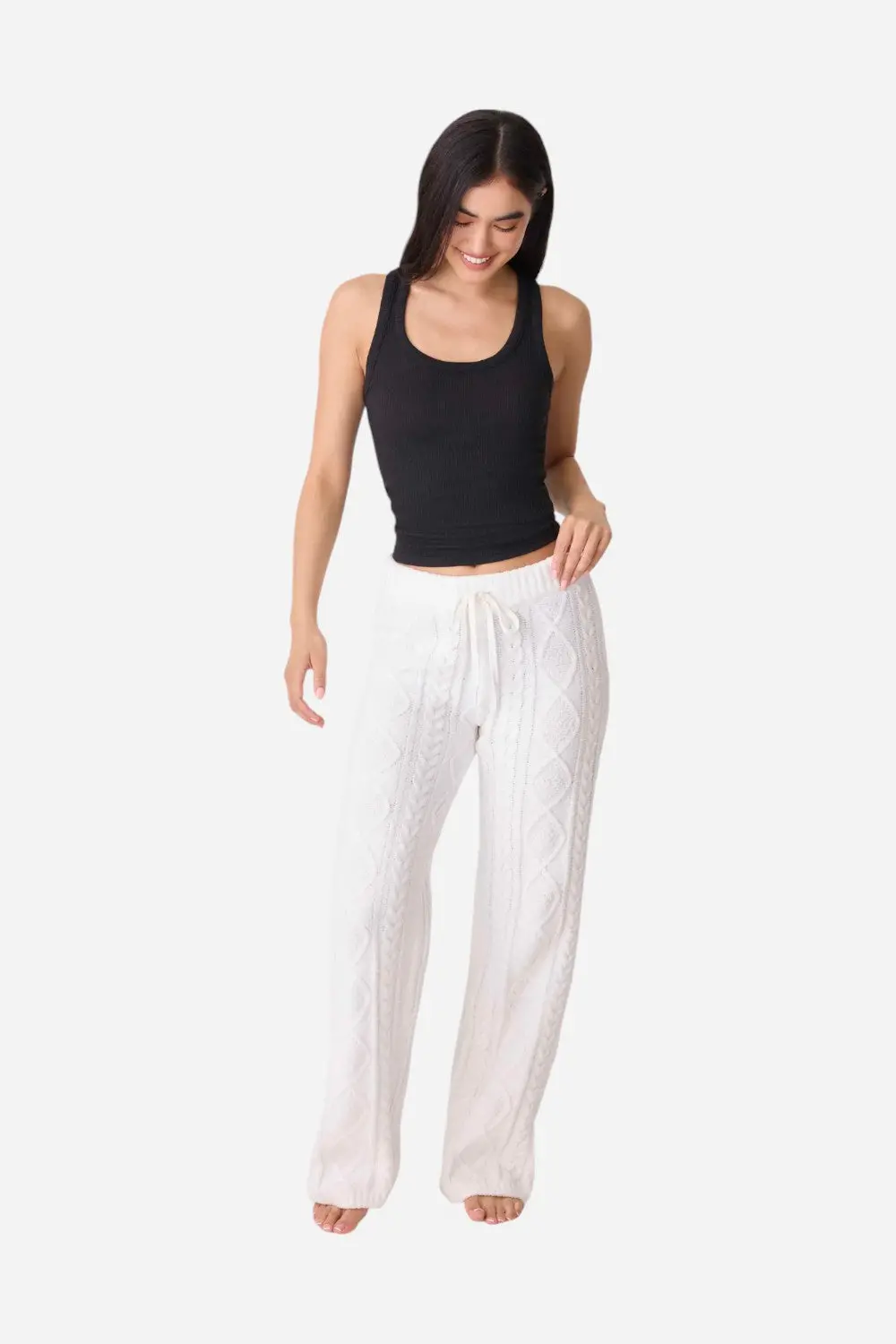 Pj Salvage Pant Cable Crew Ivory 4