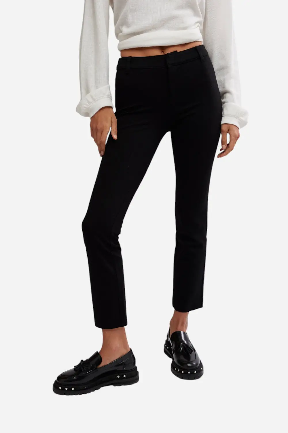 Free People Molly Slim Pant In Black 1