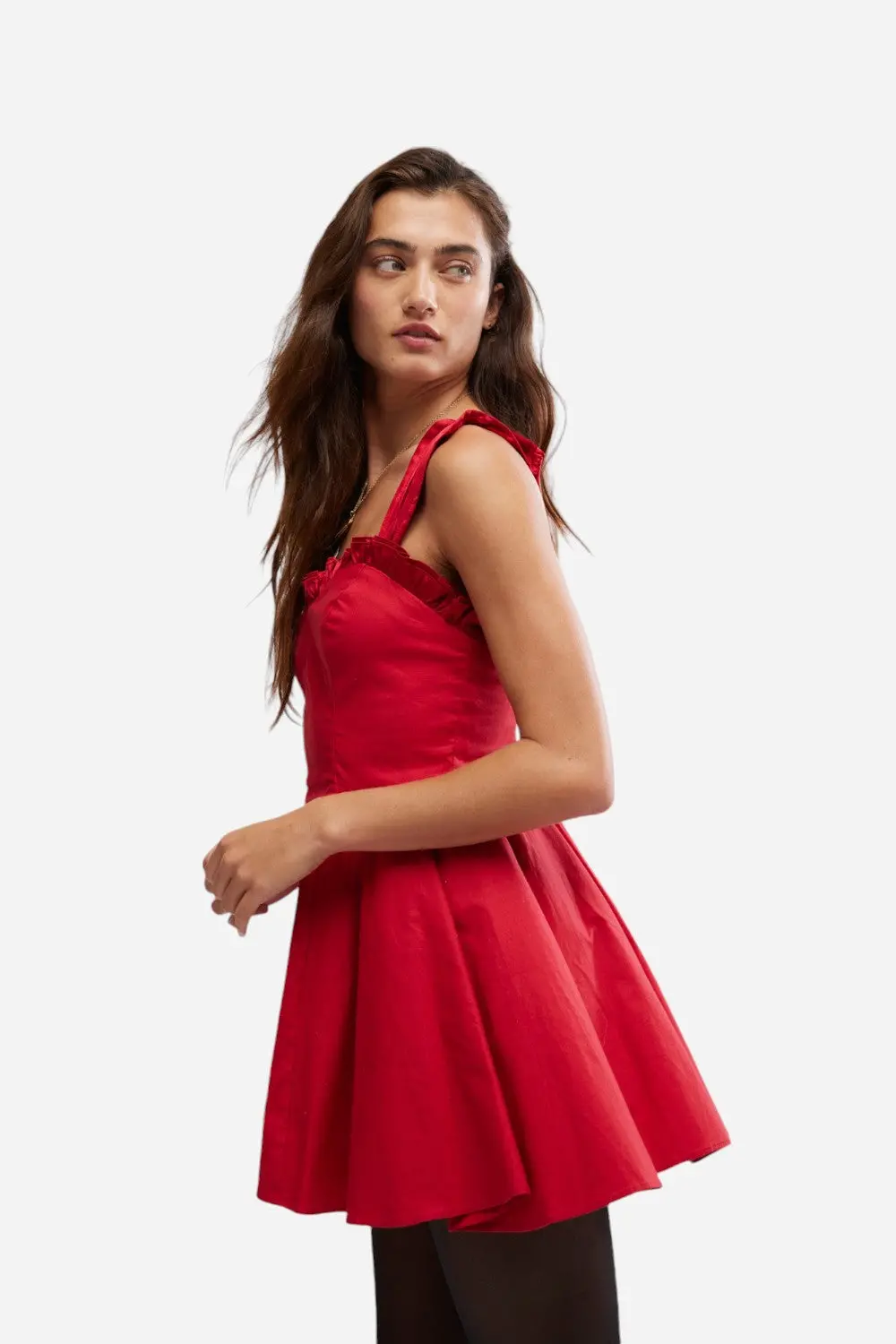 Free People Midnight Magic Mini Dress In Red Dhalia Combo 2