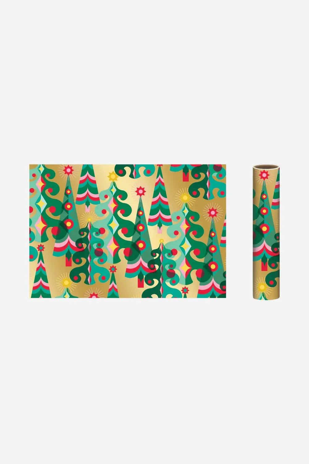 Punch Studio Gold Trees Continuous Roll Wrapping Paper 1