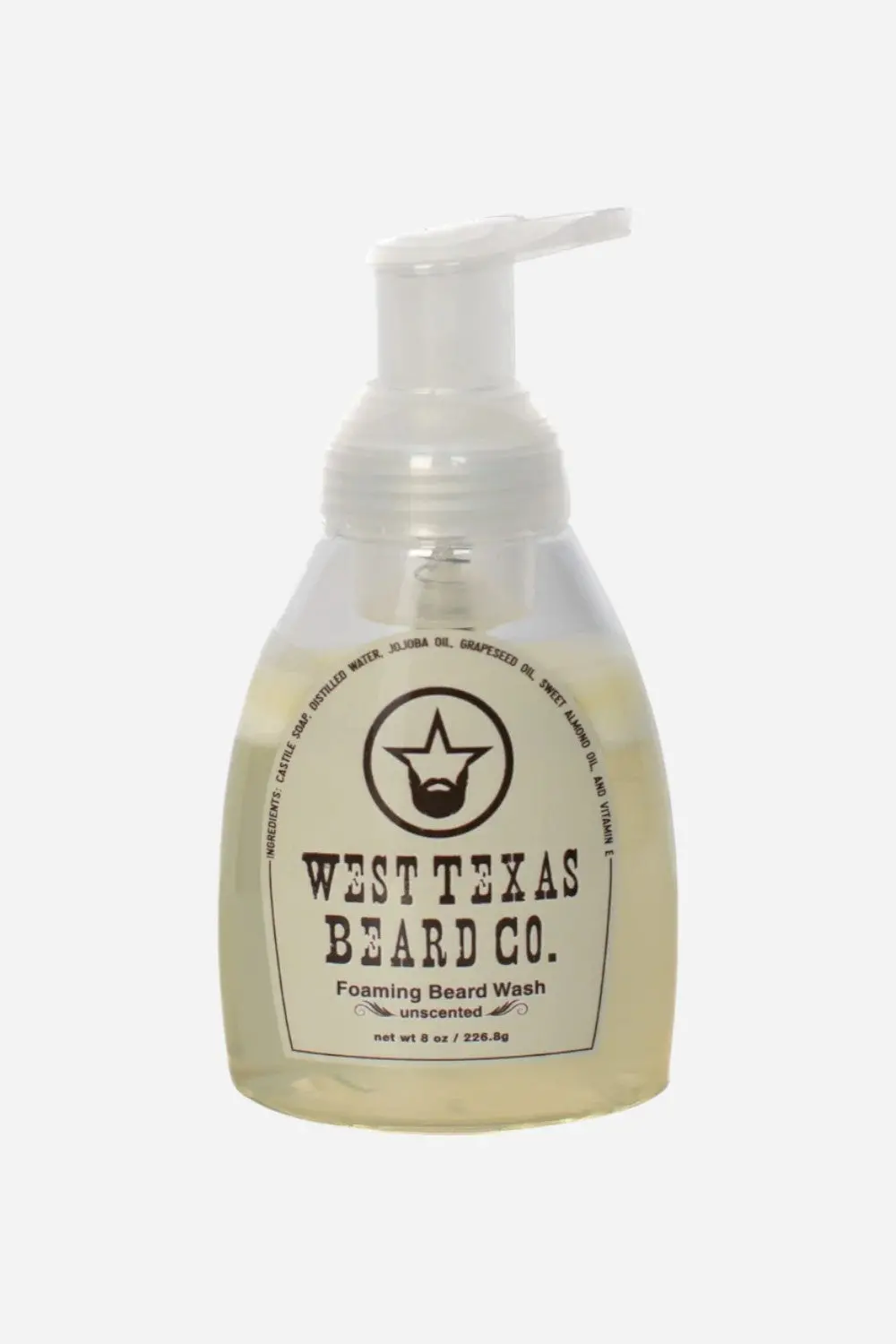 West Texas Beard Co. Foaming Beard Wash - Unscented 1