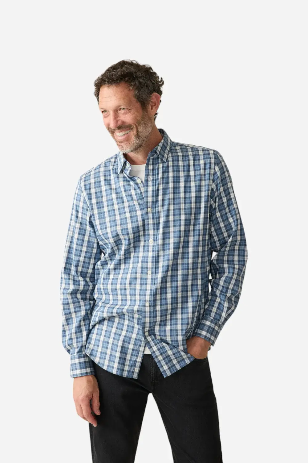 Faherty The Movement Shirt Seaside Blue Plaid 1